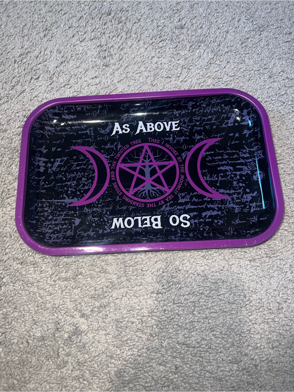 3 for $12 Black Tin Tray with Purple Edge